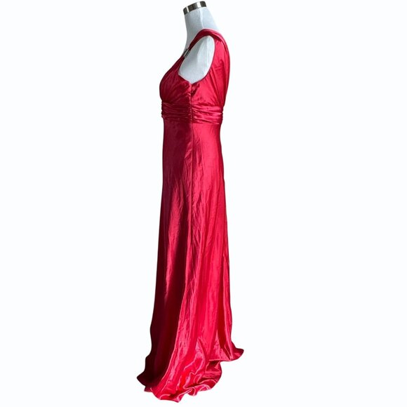 Adrianna Papell Hailey Logan Red Formal Gown Size 11/12 Rhinestone Prom y2k - Picture 5 of 12